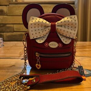 NWT Nikky Mouse Cross Body Metal Chain Purse